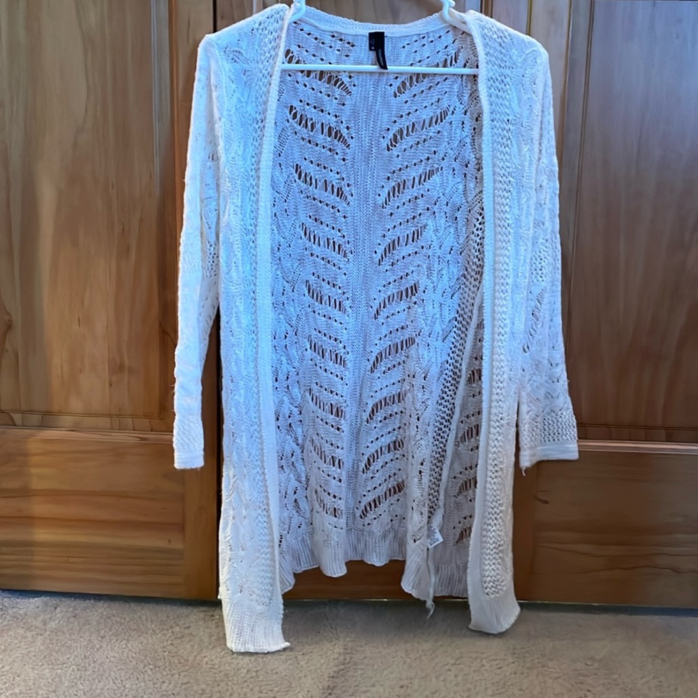 Maurice’s White 3/4 Cardigan